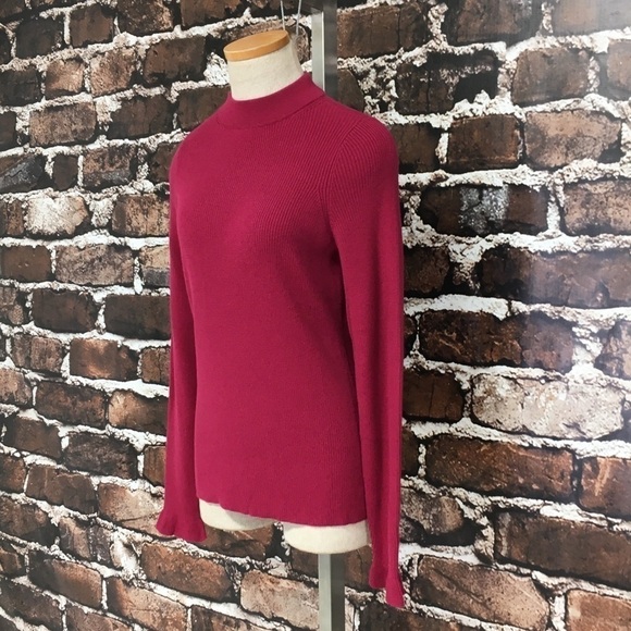 Rachel Parcell Sweater Mock Neck Bell Sleeve Large - Picture 4 of 14